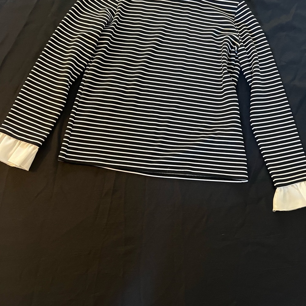Karl Lagerfeld Black and White Striped Blouse